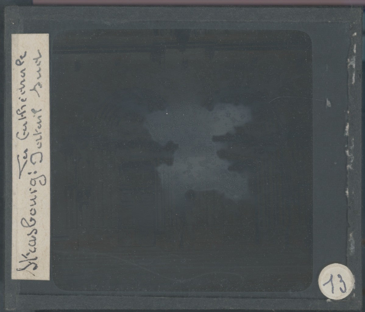 Cathédrale de Strasbourg, photo plaque verre, noir & blanc, positif 8,5x10 cm