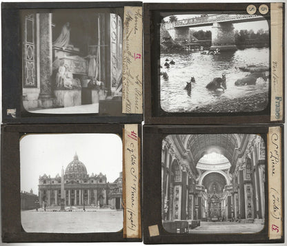 Italie France, voyage, photos plaques de verre, lot de 10 positifs 8,5x10 cm