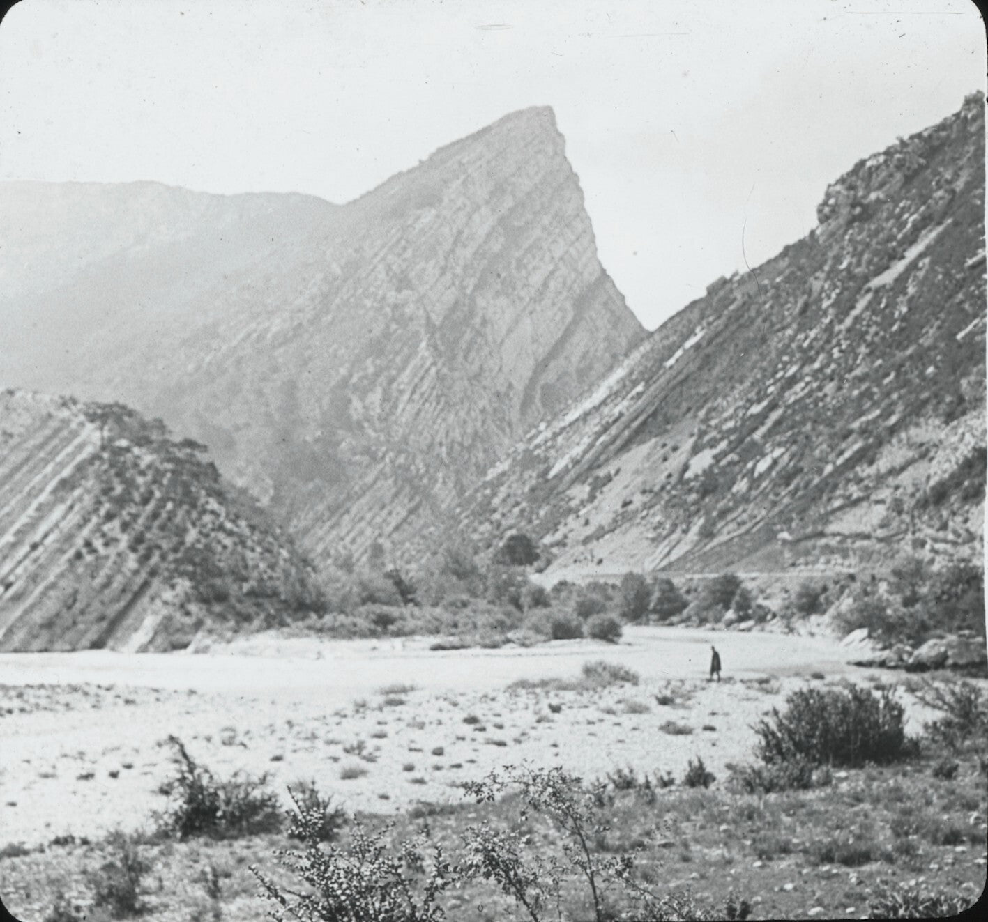Gorges du Verdon, paysage, photo ancienne plaque de verre, positif 8,5x10 cm