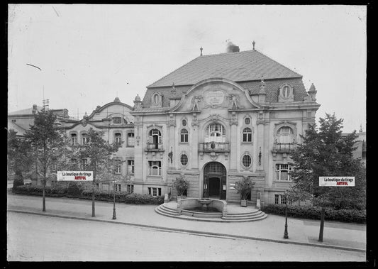 Plaque verre photo ancienne négatif noir et blanc 13x18 cm Colmar bains vintage