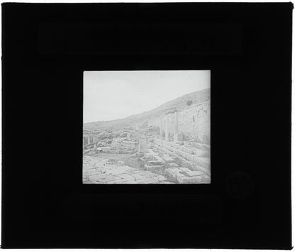 Temple d'Apollon, Delphes, Grèce, photo ancienne plaque verre, positif 8,5x10 cm