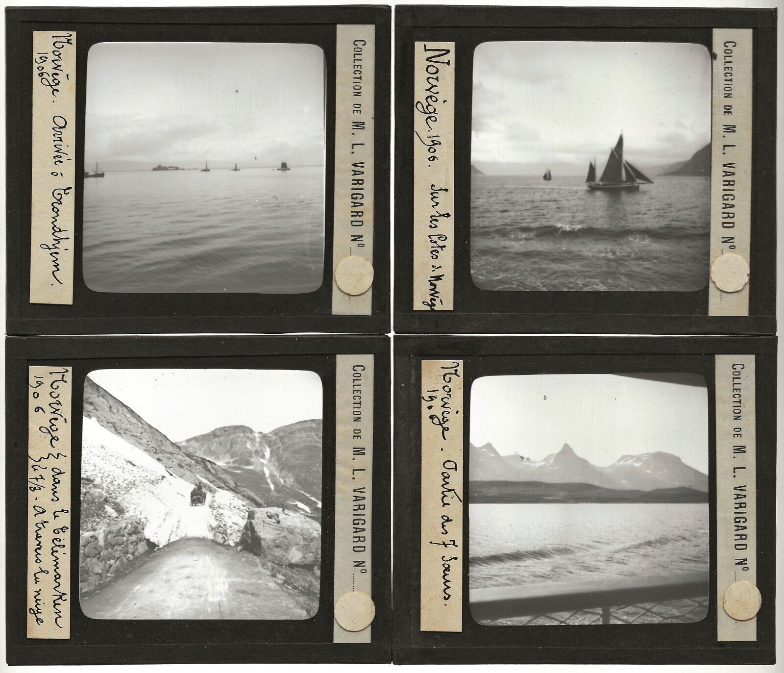 Norvège, bateaux, Bergen, photos plaques de verre, lot 10 positifs 8,5x10 cm