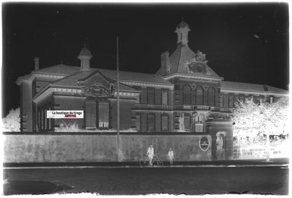 Oyonnax, hôpital, Plaque verre photo, négatif noir & blanc 10x15 cm France