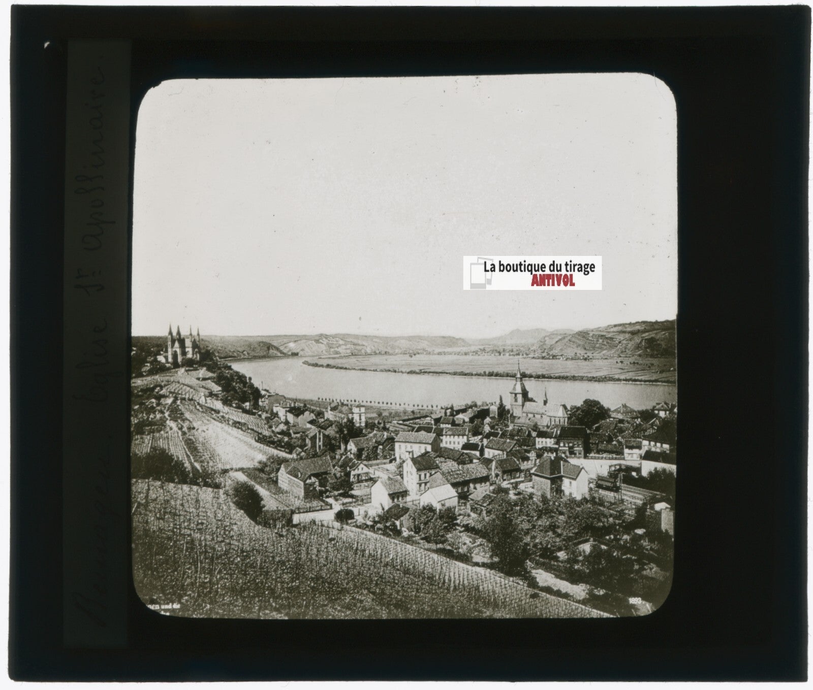 Remagen Allemagne, photo plaque verre, noir & blanc, positif 8,5x10 cm