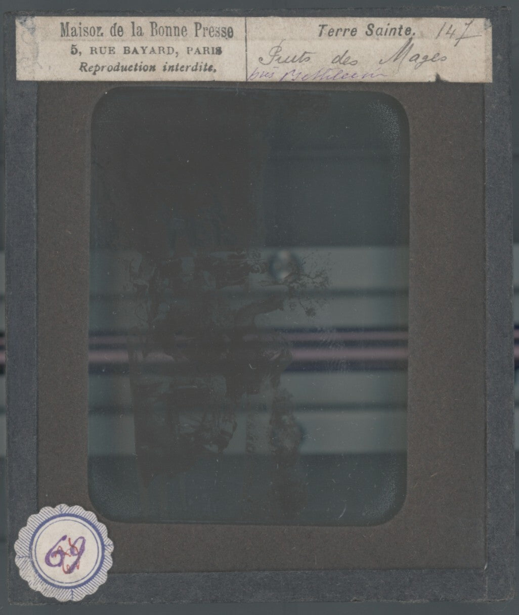 Puits des Mages, Palestine, photo ancienne plaque de verre, positif 8,5x10 cm