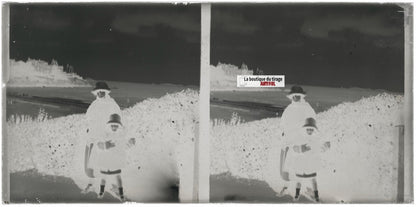 Dinard, Bretagne, mer, stéréoscopie, photo plaque verre, négatif 9x18 cm