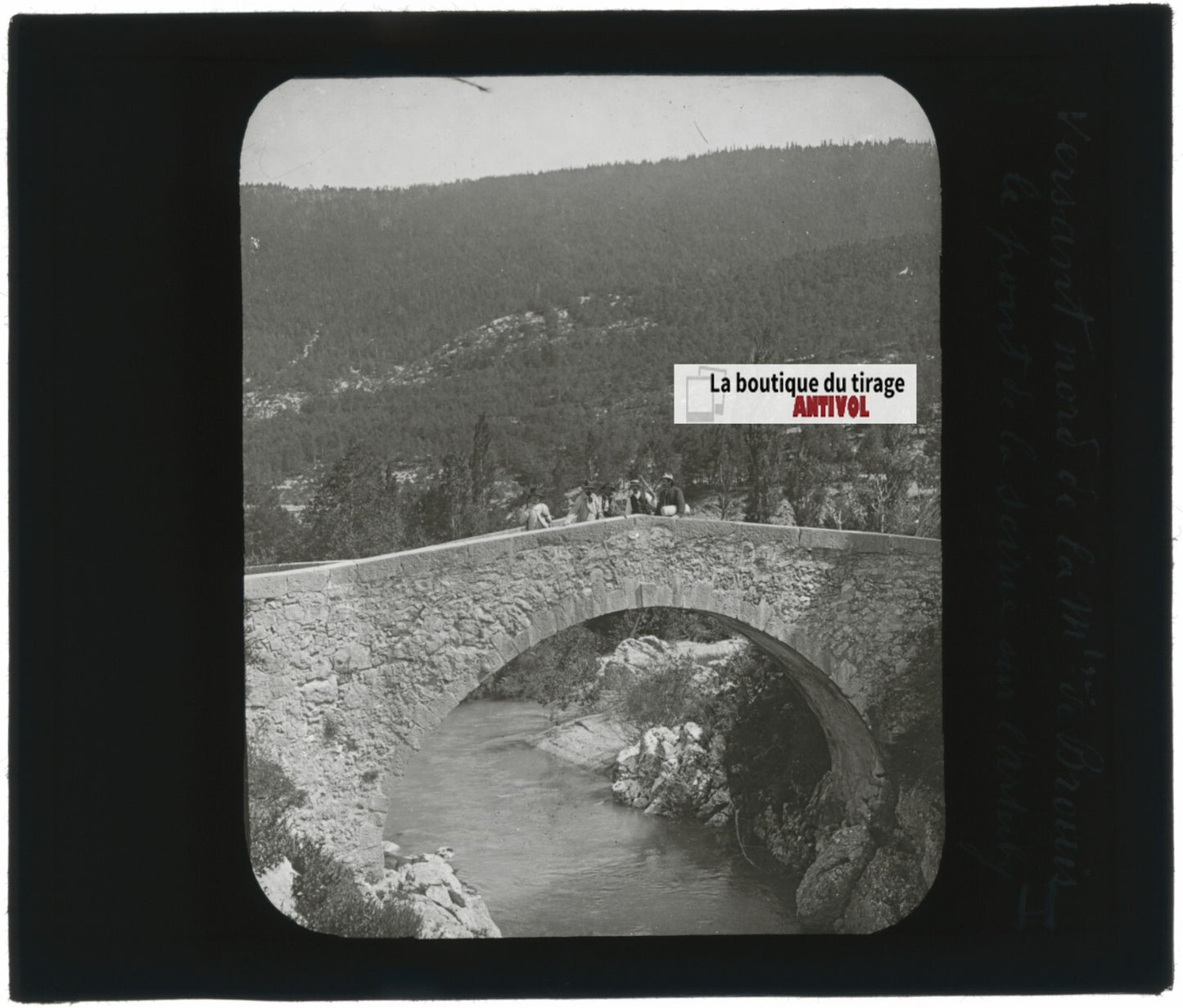 Montagne de Brouis, Artuby, photo ancienne plaque de verre, positif 8,5x10 cm