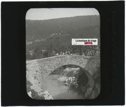 Montagne de Brouis, Artuby, photo ancienne plaque de verre, positif 8,5x10 cm