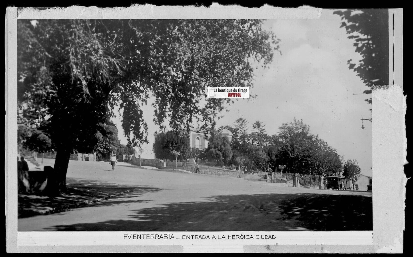 Plaque verre photo vintage négatif noir & blanc 9x14 cm Fuenterrabia 0914109