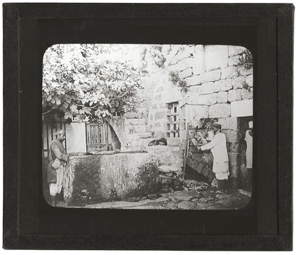Jaffa, Simon le Corroyeur, photo ancienne plaque de verre, positif 8,5x10 cm