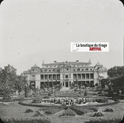 Jardin des plantes, Francfort, Allemagne, photo plaque verre, positif 8,5x10 cm