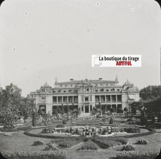 Jardin des plantes, Francfort, Allemagne, photo plaque verre, positif 8,5x10 cm