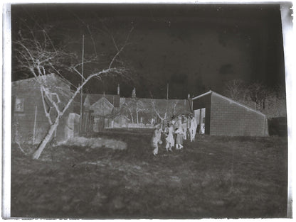 Plaque verre photo ancienne négatif noir et blanc 9x12 cm enfants village France