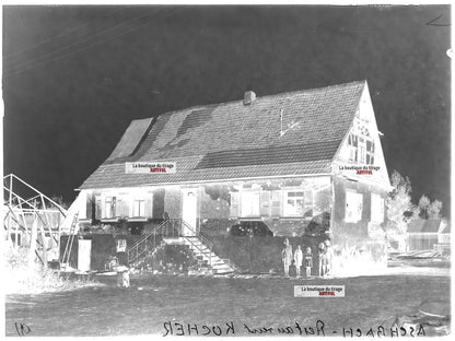 Plaque verre photo ancienne négatif noir et blanc 13x18 cm Aschbach Kocher