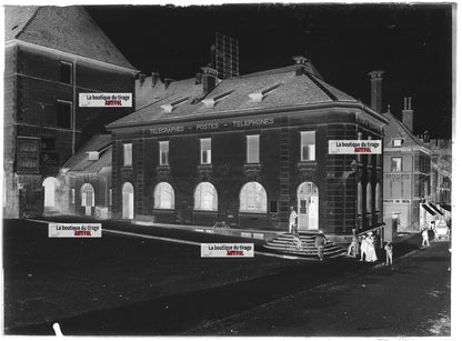 Plaque verre photo ancienne négatif noir et blanc 13x18 cm Luxeuil-les-Bains