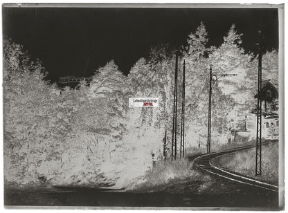 Plaque verre photo ancienne négatif noir et blanc 13x18 cm Trois-Epis tramway