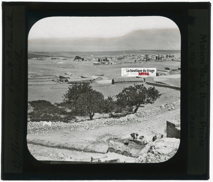 Nécropole de Corinthe Grèce, photo plaque verre, noir & blanc, positif 8,5x10 cm