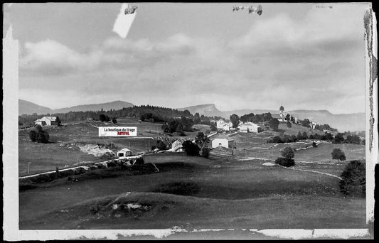 Plaque verre photo ancienne, négatif noir & blanc 9x14 cm, Les Rousses, montagne