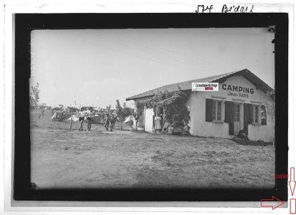 Plaque verre photo ancienne positif noir & blanc 13x18 cm camping Bidart Paris