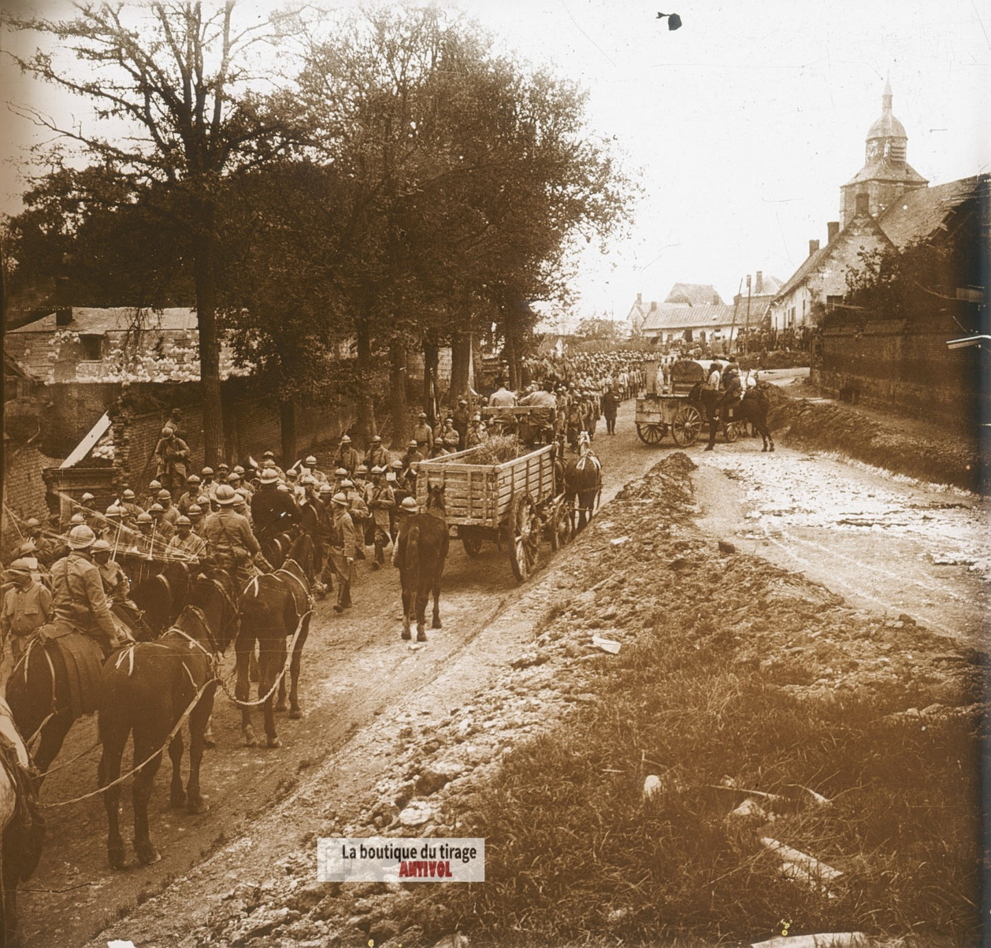 Suzanne, Somme, guerre WW1, plaque verre photo ancienne stéréo 6x13 cm