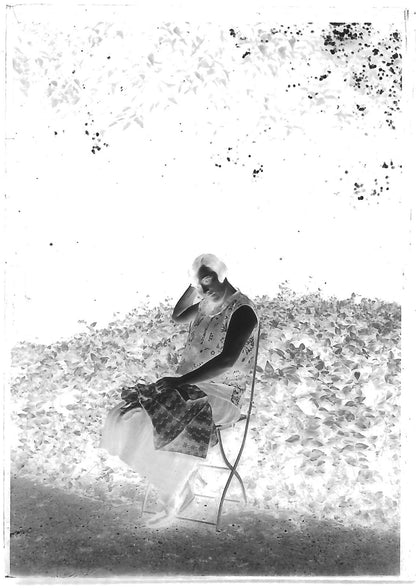 Plaque verre photo négatif noir et blanc 6x9 cm portrait femme glass plate 