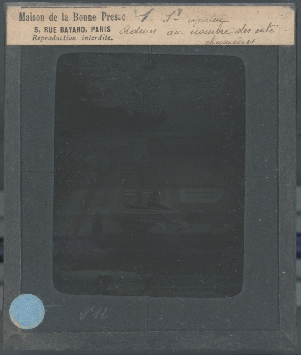 Saint-Martin, photo ancienne plaque verre, noir et blanc, positif 8,5x10 cm