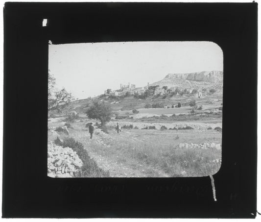 Bargème, village Var, photo ancienne plaque de verre, positif 8,5x10 cm