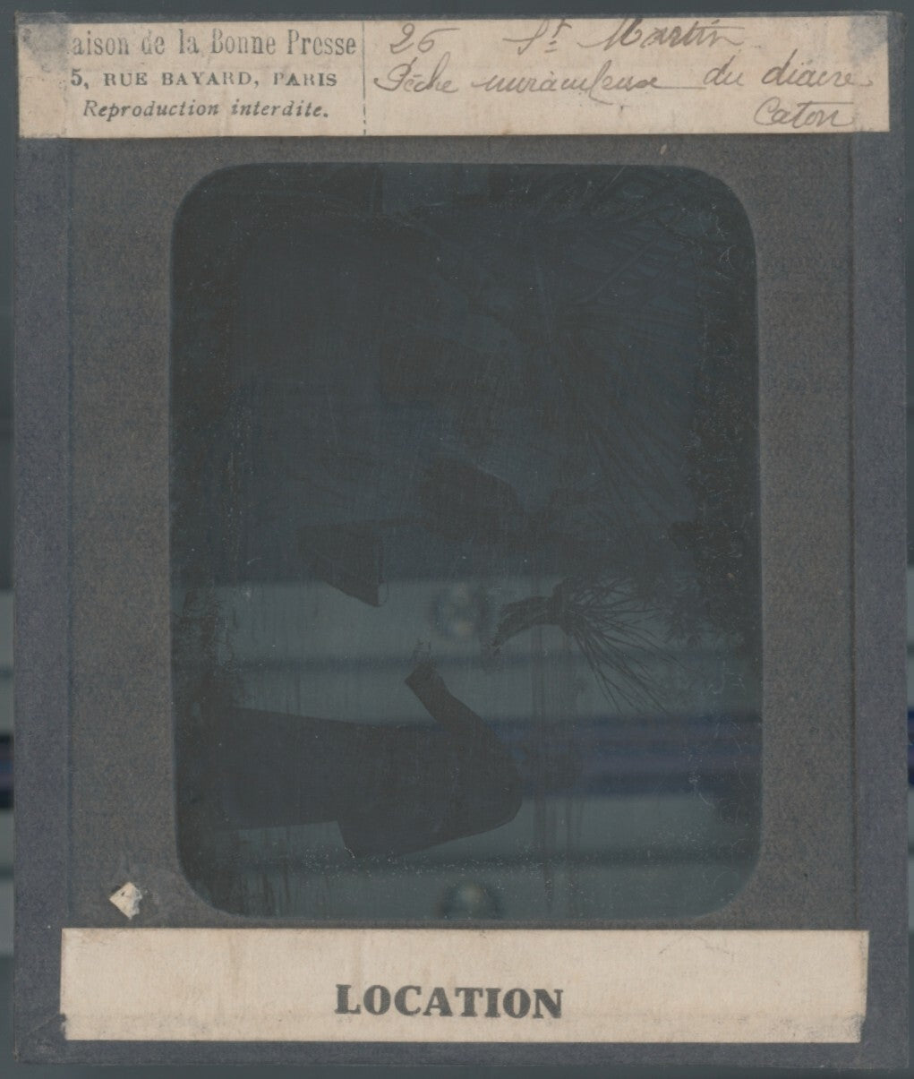 Saint-Martin, photo ancienne plaque verre, noir et blanc, positif 8,5x10 cm