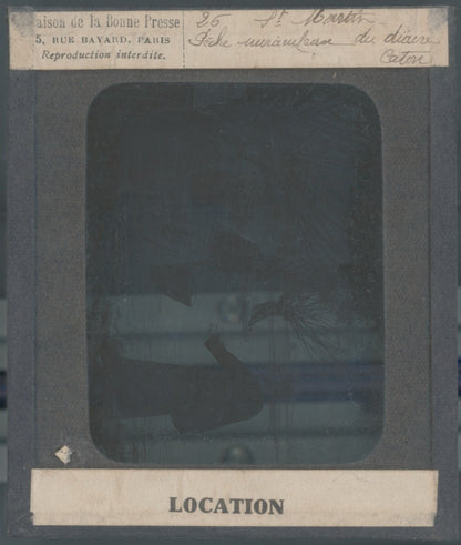 Saint-Martin, photo ancienne plaque verre, noir et blanc, positif 8,5x10 cm