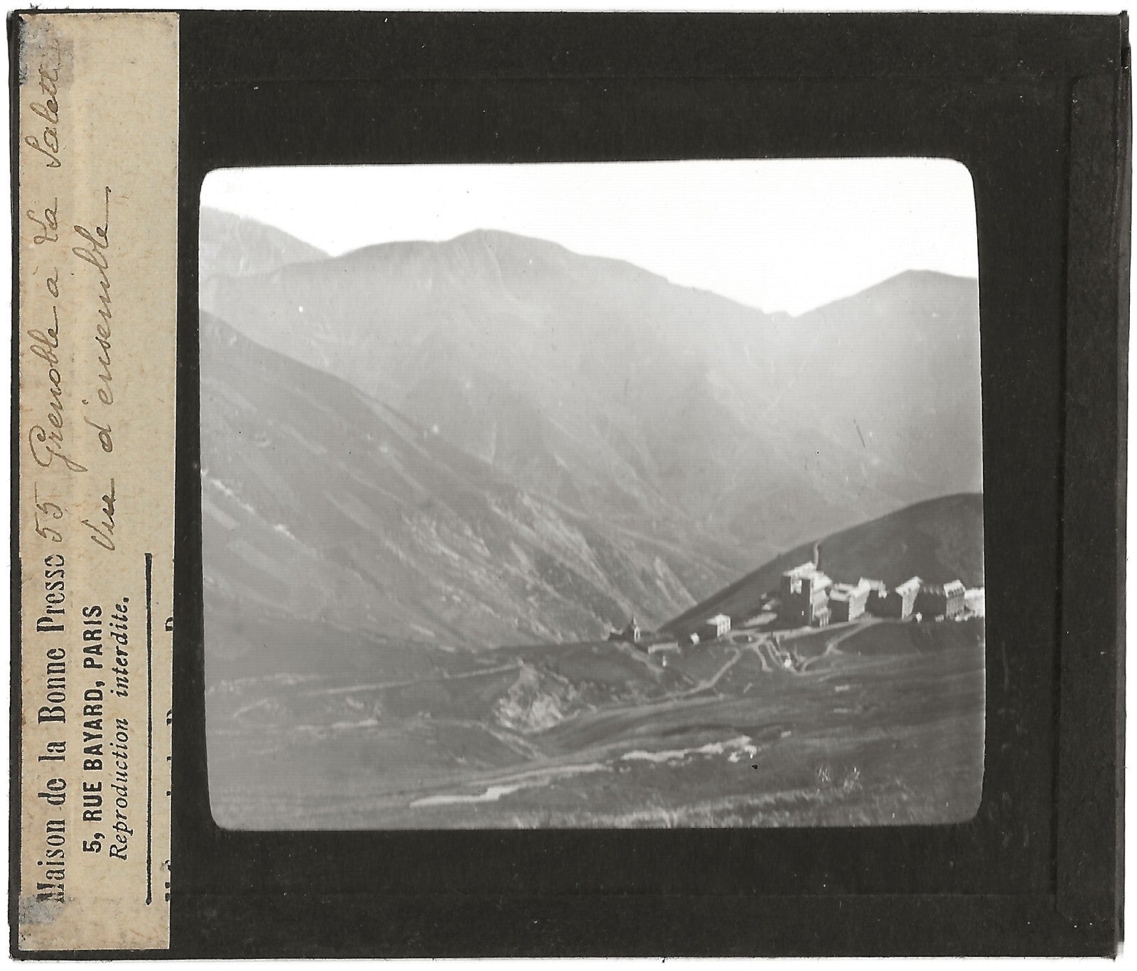 De Grenoble à La Salette-Fallavaux, photo plaque verre, positif 8,5x10 cm