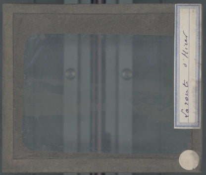 Village, Russie, hiver, photo plaque verre, noir & blanc, positif 8,5x10 cm