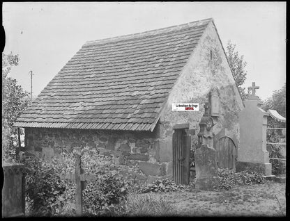 Ossuaire de Lupstein, Plaque verre photo, négatif ancien noir & blanc 9x12 cm