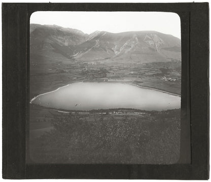 Lac de Pierre-Châtel, photo ancienne, plaque de verre, positif 8,5x10 cm