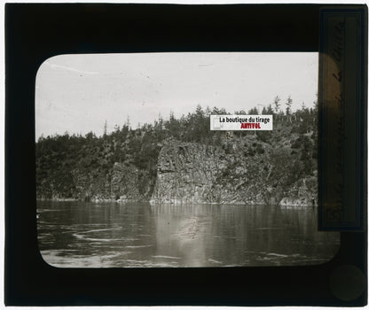 Rivière Chilka, Russie, photo plaque verre, noir & blanc, positif 8,5x10 cm