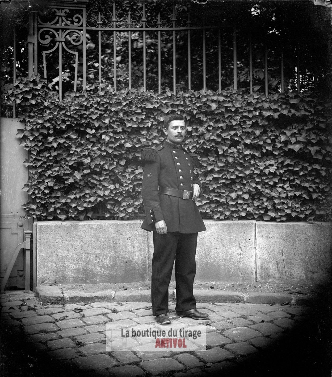 Officier, soldat, militaire, plaque verre, photo ancienne, négatif 9x12 cm