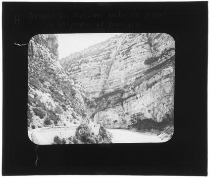 Gorges du Verdon, Pont de Carajuan Rougon, photo plaque verre, positif 8,5x10 cm