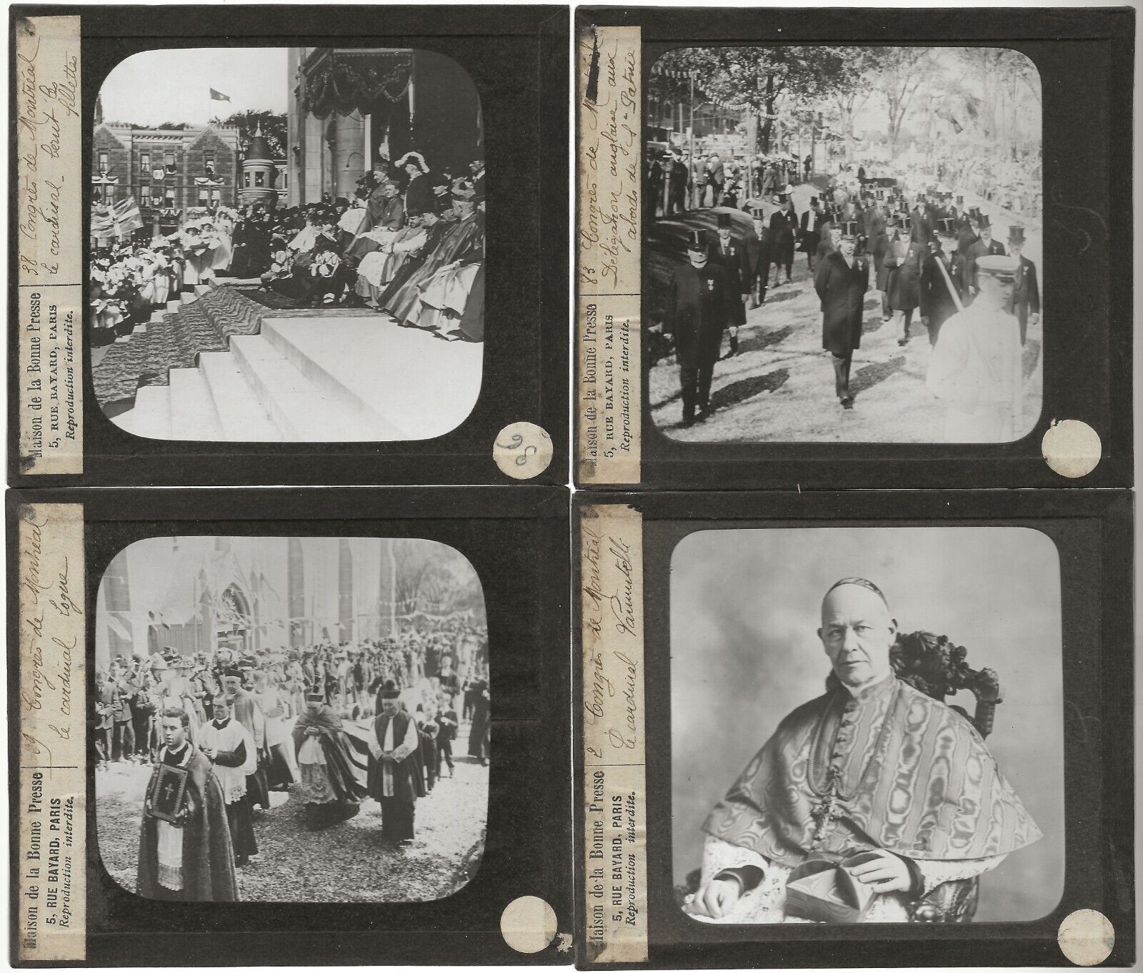 Canada, Congrès Montréal, photos plaques de verre, lot 10 positifs 8,5x10 cm