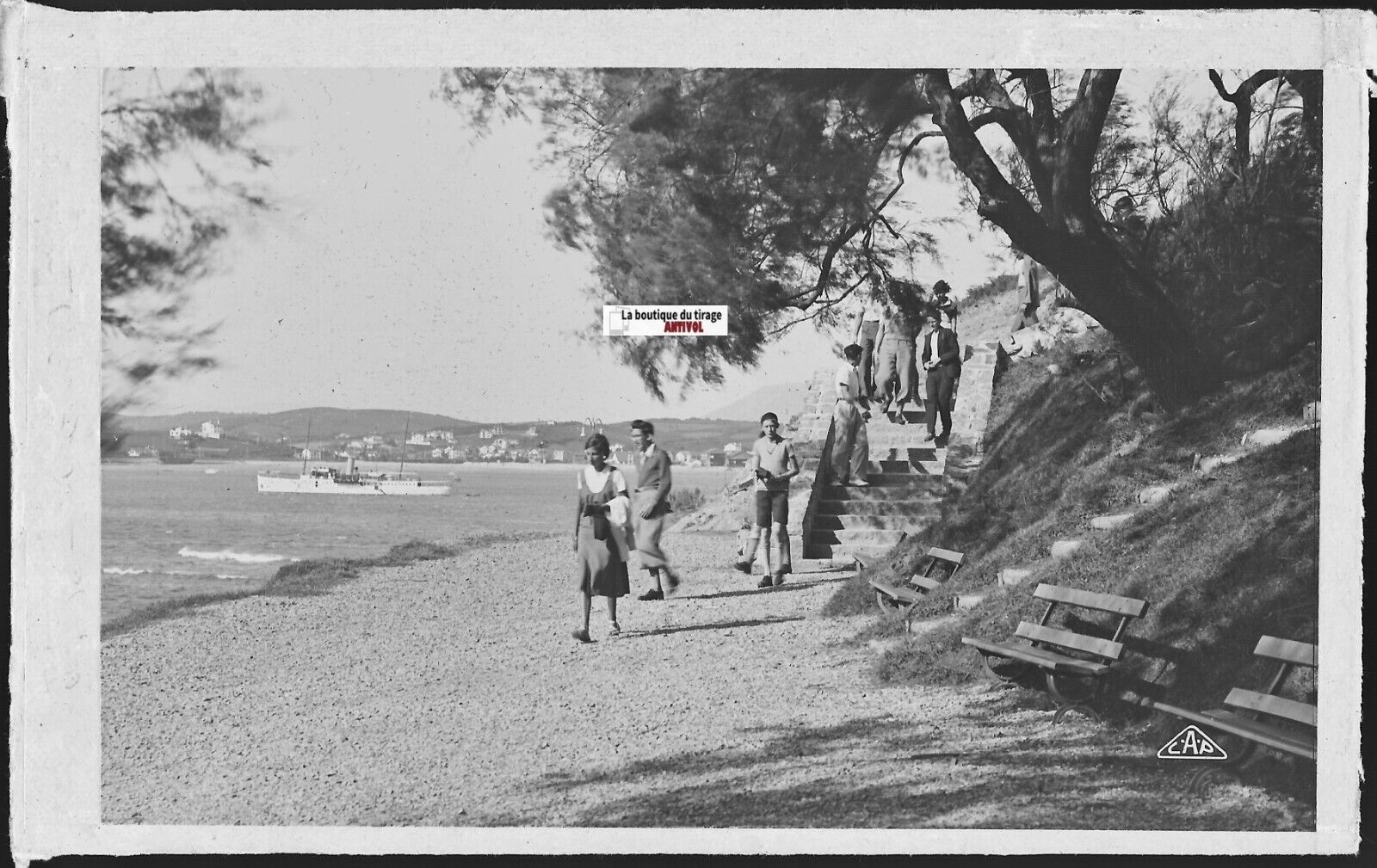 Saint-Jean-de-Luz, bateaux, photos plaque de verre, lot de 5 négatifs 9x14 cm