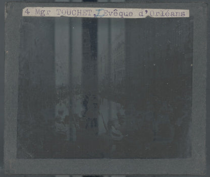 Défilé religieux, Orléans, photo plaque verre, noir & blanc, positif 8,5x10 cm