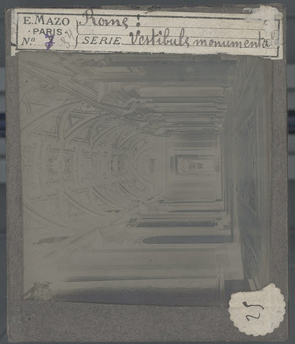 Basilique Saint-Pierre, Rome, photo ancienne plaque verre, positif 8,5x10 cm
