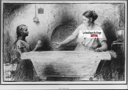 Matthieu, scène religieuse, dessin peinture plaque de verre, positif 8,5x10 cm