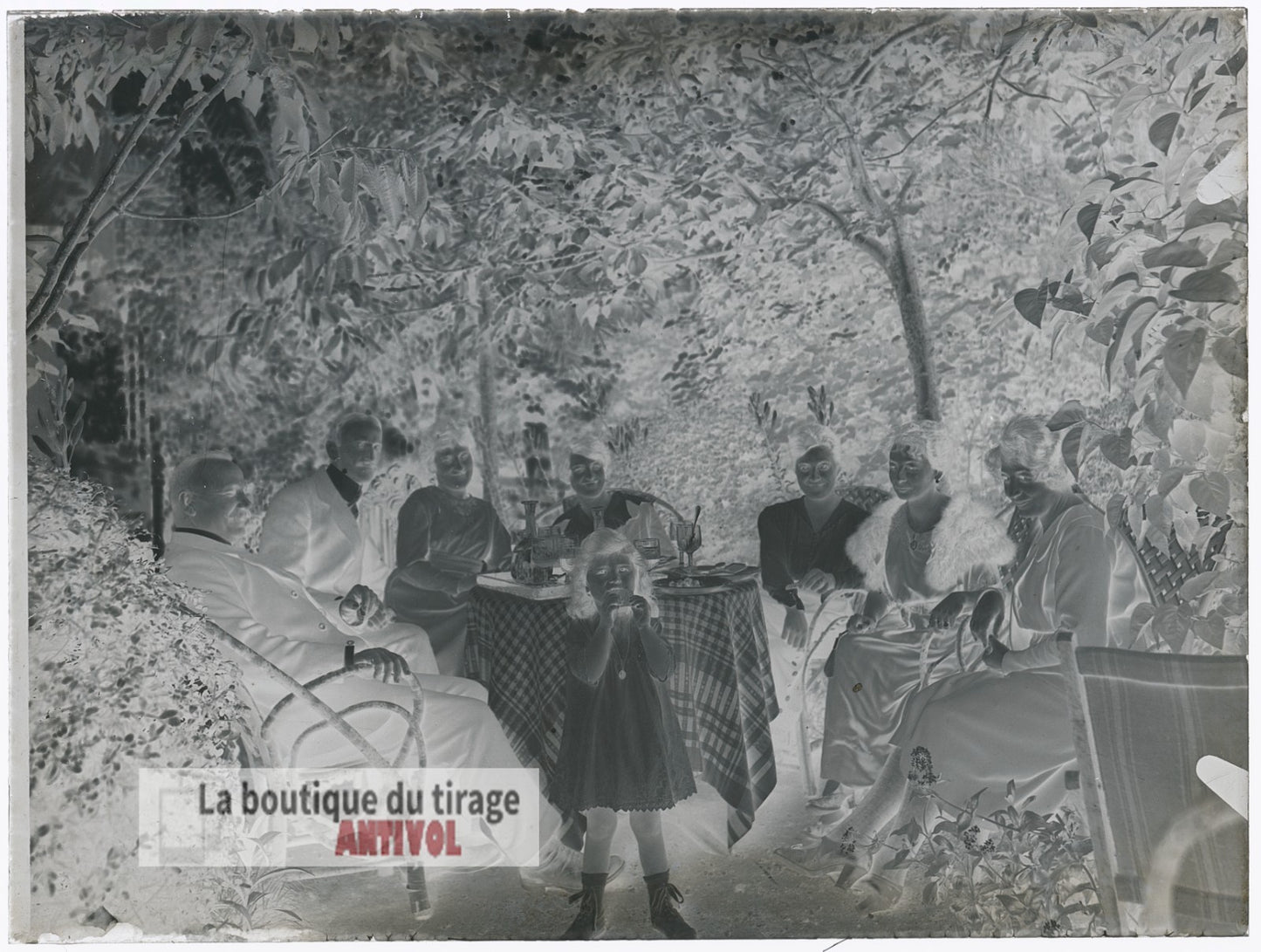 Photo de famille, France, plaque verre, photo ancienne, négatif 9x12 cm