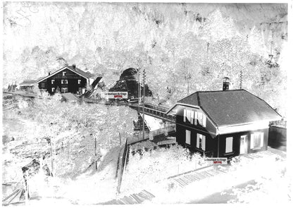 Plaque verre photo ancienne négatif noir et blanc 13x18 cm Lac de Biaufond eau