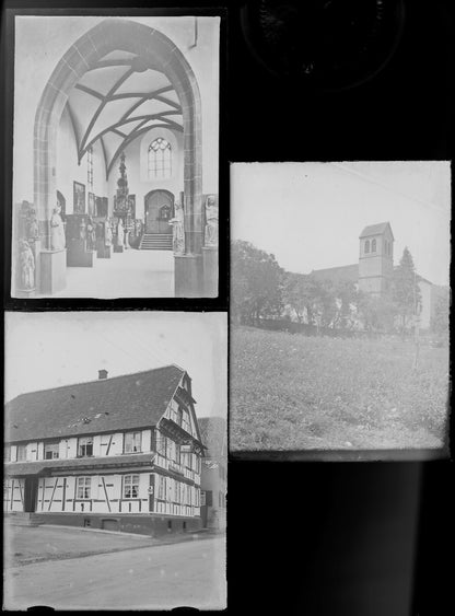 Vosges, Rottweil Allemagne, photo plaque verre, lot de 11 négatifs 9x12 cm