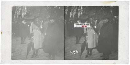 Hippodrome de Longchamp, Paris, plaque verre stéréoscopique, positif 8,5x17 cm