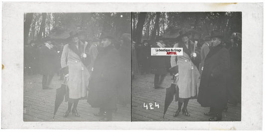 Hippodrome de Longchamp, Paris, plaque verre stéréoscopique, positif 8,5x17 cm