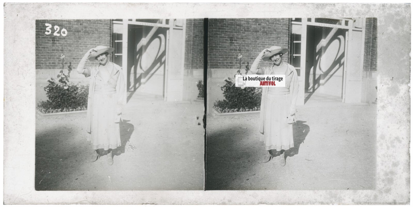 Hippodrome de Longchamp, Paris, stéréoscopie plaque verre, positif 8,5x17 cm