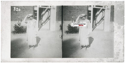 Hippodrome de Longchamp, Paris, stéréoscopie plaque verre, positif 8,5x17 cm