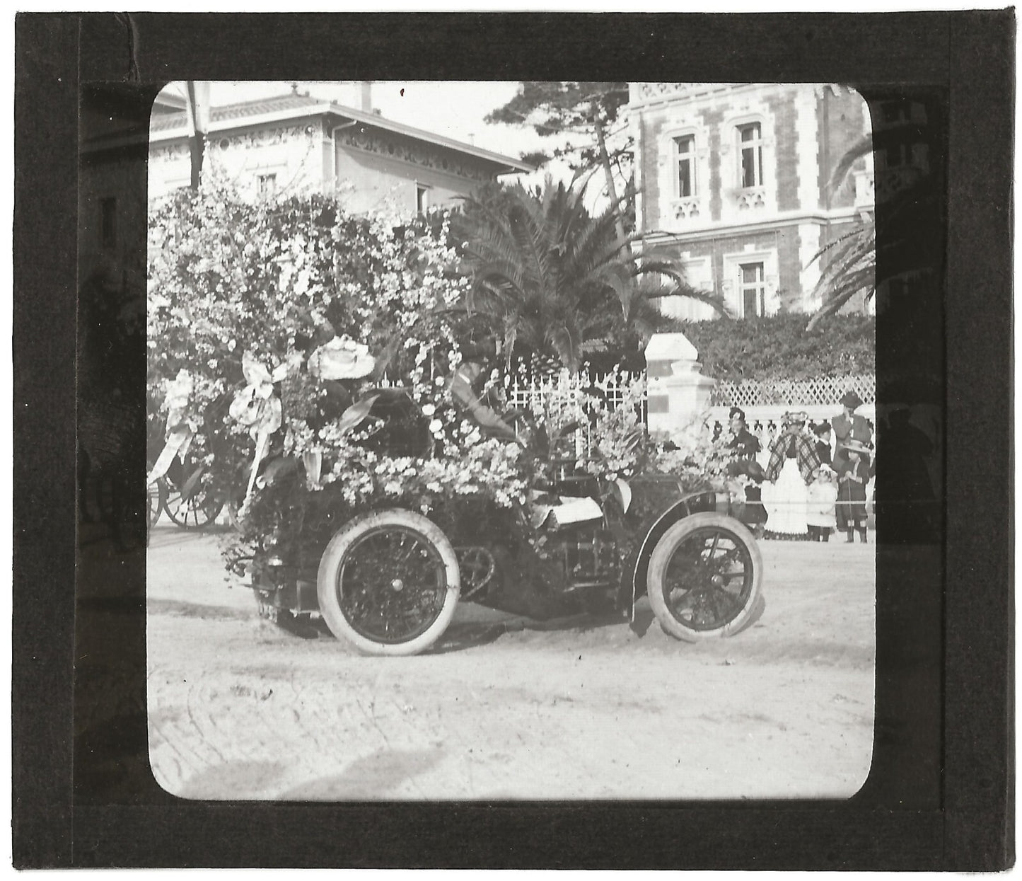Carnaval de Nice, France, photo ancienne plaque de verre, positif 8,5x10 cm