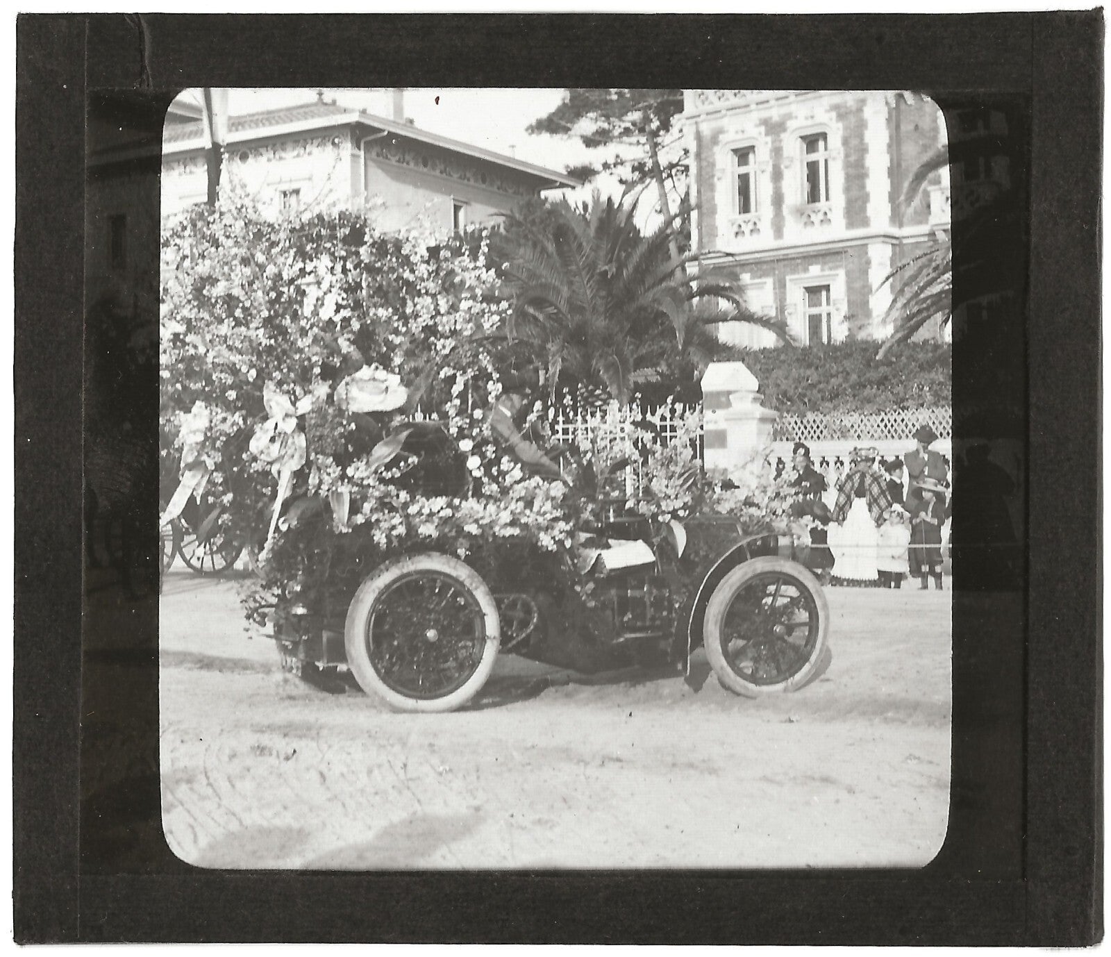 Carnaval de Nice, France, photo ancienne plaque de verre, positif 8,5x10 cm